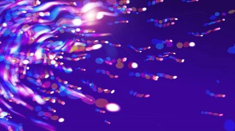 Bright dot abstraction of flying lights in the space, modern computer generated Illustrazione stock