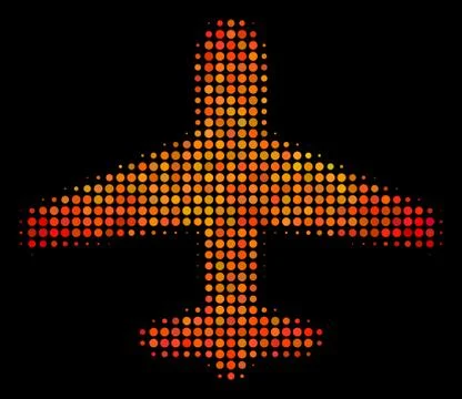 Bright Dot Airplane Icon Stock Illustration