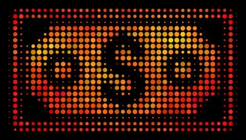 Bright Dot Dollar Banknote Icon 스톡 일러스트