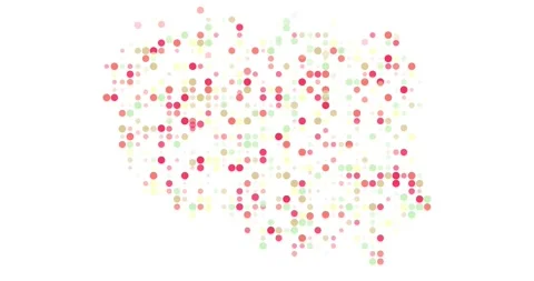 Bright Dot Grid Builds Map of Poland Video stock 313528110