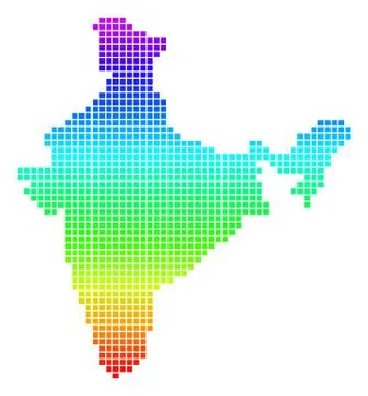 Bright Dot India Map Stock Illustration