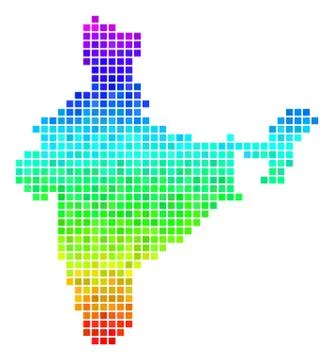 Bright Dot India Map Stock Illustration