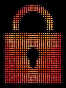 Bright Dot Lock Icon Stock Illustration