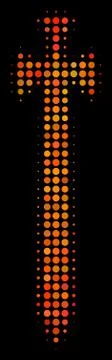Bright Dot Medieval Sword Icon Illustrazione stock