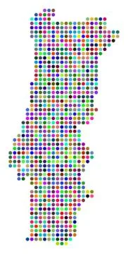 Bright Dot Portugal Map Illustrazione stock