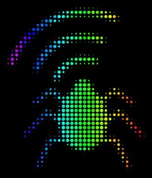 Bright Dot Radio Bug Icon Illustrazione stock