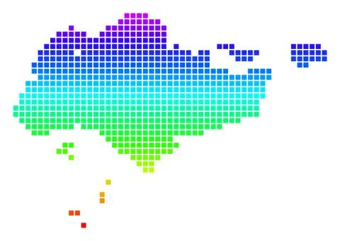 Bright Dot Singapore Map Stock Illustration