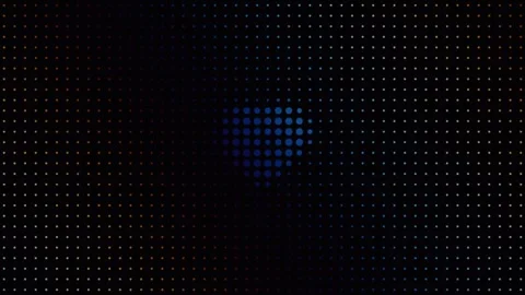 Bright dots create a heart shape on a dark background Stock Footage 338211333