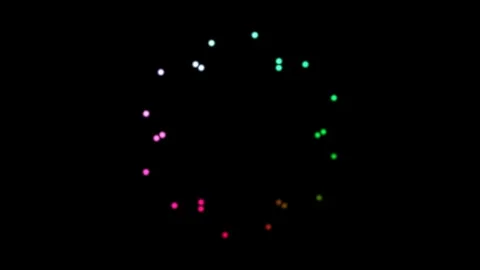 Bright dots form a circle on a dark background Stock Footage 338166467