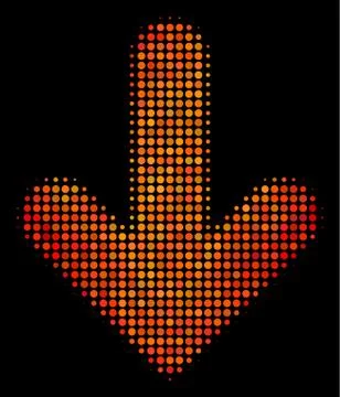 Bright Dotted Arrow Down Icon 库存插图