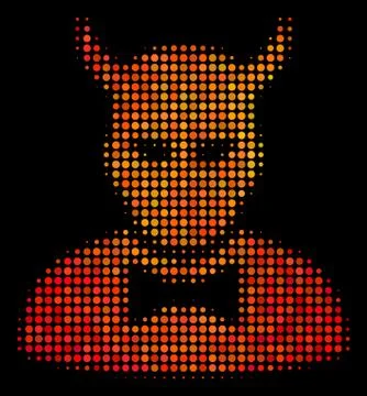 Bright Dotted Devil Icon 스톡 일러스트