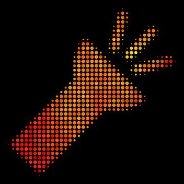 Bright Dotted Electric Torch Light Icon 스톡 일러스트