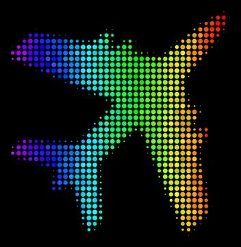 Bright Dotted Jet Plane Icon イラスト素材