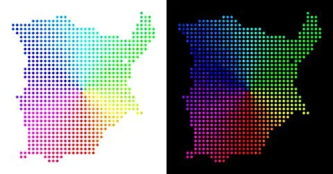 Bright Dotted Koh Samui Map Stock Illustration