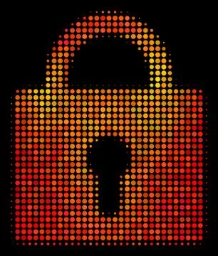 Bright Dotted Lock Icon Stock Illustration