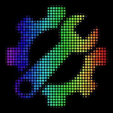 Bright Dotted Service Tools Icon Stock Illustration