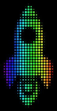 Bright Dotted Space Rocket Icon Illustrazione stock