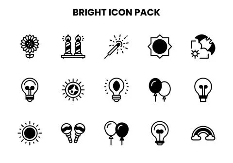 Bright DuoTone Graphics Icons Pack イラスト素材