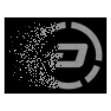 Bright Dust Dot Halftone Dash Pie Chart Icon Stock Illustration