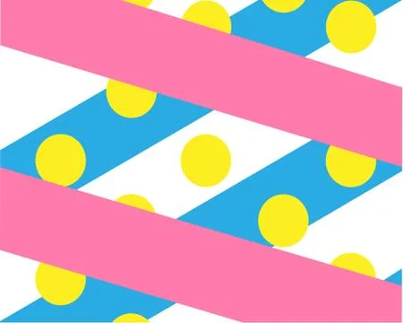 Bright dynamic abstract background pink and blue ribbons Stock Illustration