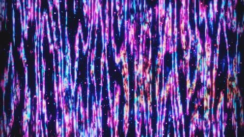 Bright, dynamic falling light: vertical lines of blue and purple pixels Illustrazione stock