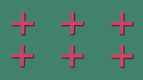 Bright dynamic shapes - cross, circle, oval in cartoon style, computer generated Stock Illustration