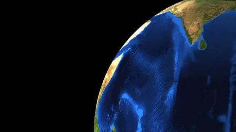 Bright Earth globe in the dark empty space, 3d render background, computer Stock Illustration