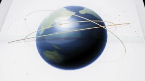 Bright Earth model visualizes global orbit network Stock Photos