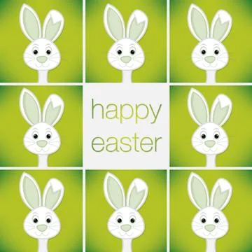 Bright Easter Bunny card in vector format. Stock Illustration
