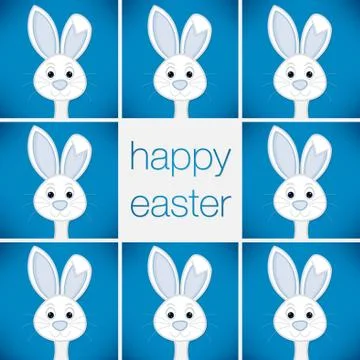 Bright Easter Bunny card in vector format. Illustrazione stock