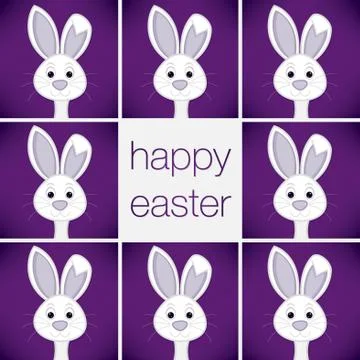 Bright Easter Bunny card in vector format. Illustrazione stock