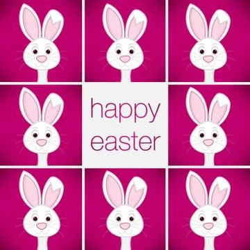 Bright Easter Bunny card in vector format. Stockillustratie