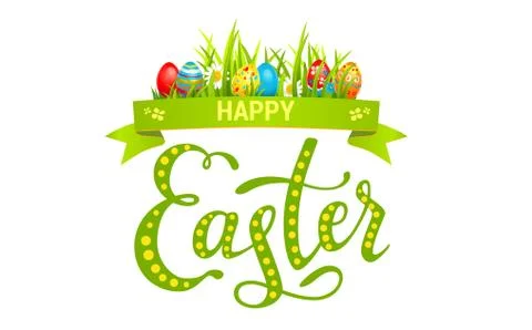 Bright easter card lettering Stock Illustration