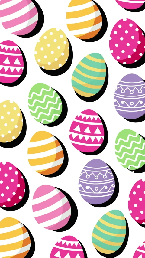 Bright Easter Egg Seamless Pattern on Light Background 스톡 동영상 331625901