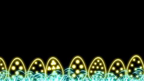 Bright easter eggs on black background Stock Illustration