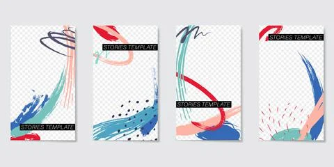Bright editable template for Stories and Streams. Illustrazione stock