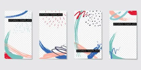 Bright editable template for Stories and Streams. Stock Illustration