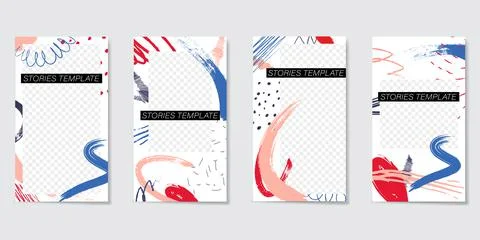 Bright editable template for Stories and Streams. Stock Illustration