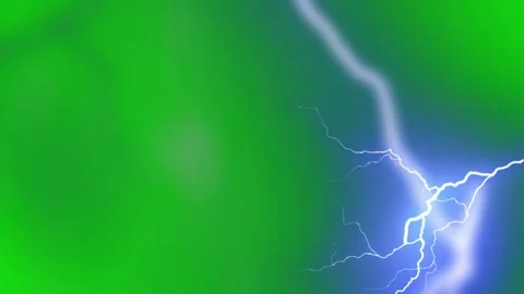 Bright electrical lightning bolts flashing across vibrant neon green background Stock-Footage 343842620