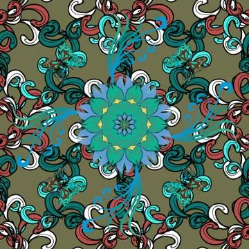 Of bright elements. Seamless flower pattern can be used for sketch, website back Illustrazione stock