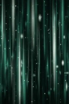Bright emerald and mint light beams fill a deep green-black field, with fin.. 库存插图