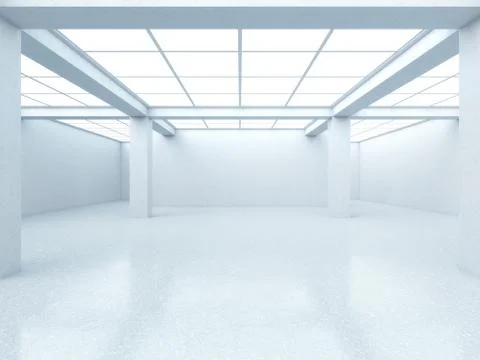 Bright empty gallery interior Illustrazione stock