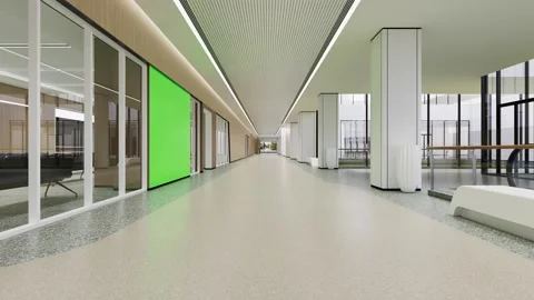 Bright Empty Hospital Corridor Video Moving Slow Down Medical Hallway  Mockup Stock Footage 341602194