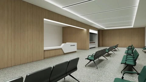 Bright Empty Hospital Corridor Video Moving Slow Down Medical Hallway 4k Stock Footage 341602225