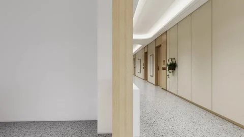 Bright Empty Hospital Corridor Video Moving Slow Down Medical Hallway 4k Stock Footage 341603181