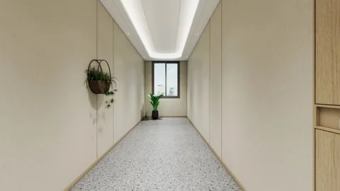 Bright Empty Hospital Corridor Video Moving Slow Down Medical Hallway 4k Stock Footage 341603280