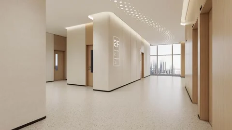 Bright Empty Hospital Corridor Video Moving Slow Down Medical Hallway 4k Stock Footage 341603302