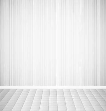 Bright empty room with striped wall and square floor interior Stock Illustration