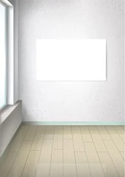 Bright empty room with a window. Room in perspective. Stock Illustration