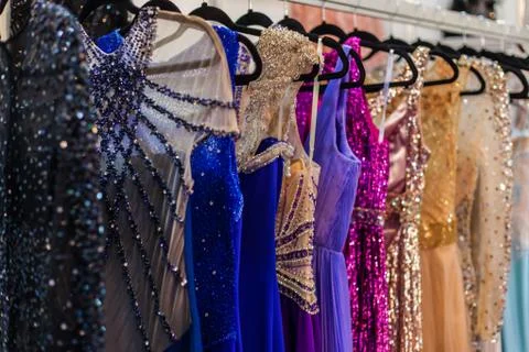 Bright evening dresses 스톡 사진